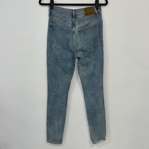 Denim Forum Blue Distressed Lola high rise skinny crop raw hem jeans size 29 - Picture 7 of 14